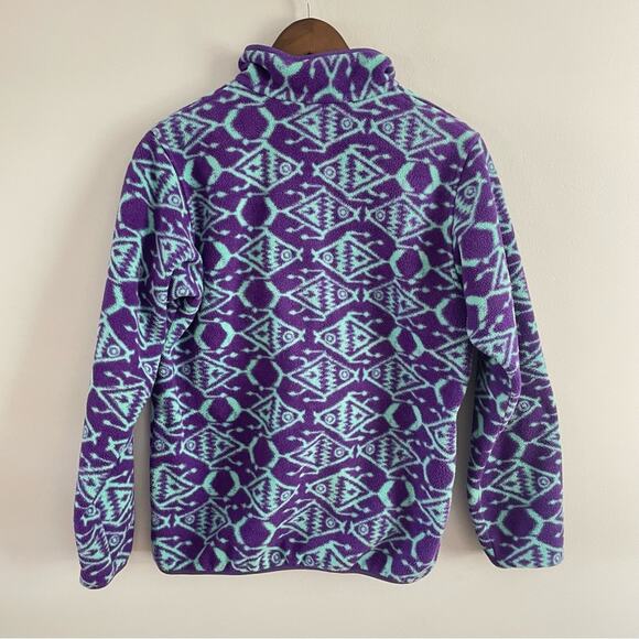 Patagonia | RARE Womens IKAT Blue Synchilla Snap-T Fleece Pullover Purple & Blue - Picture 5 of 10